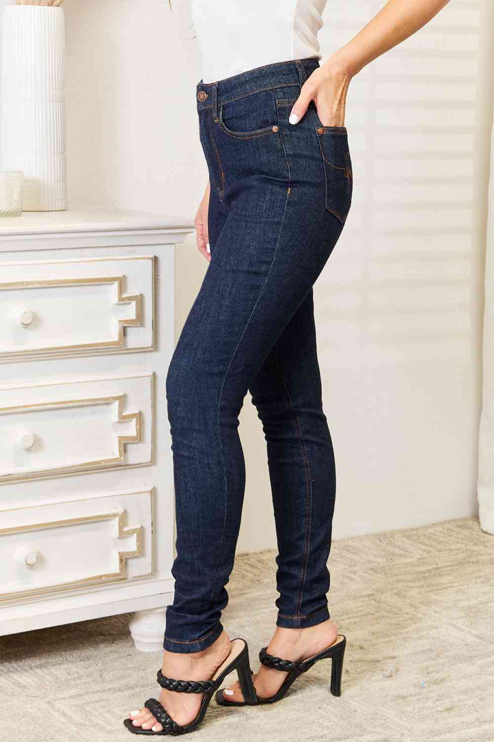 Judy Blue High Waist Pocket Embroidered Skinny Jeans