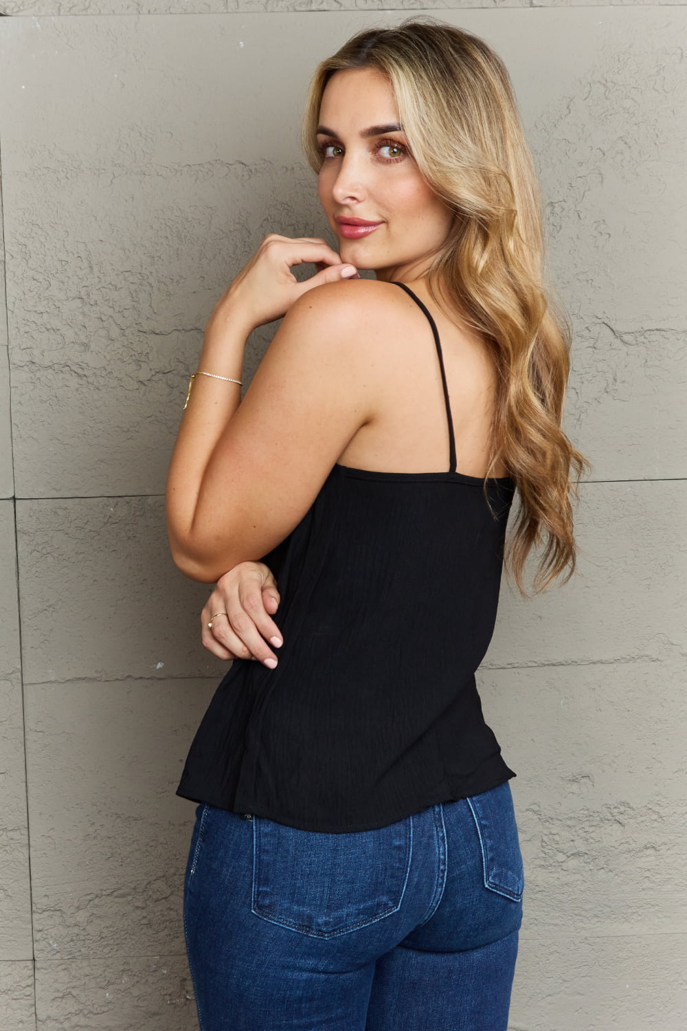 For The Weekend Loose Fit Cami- Black