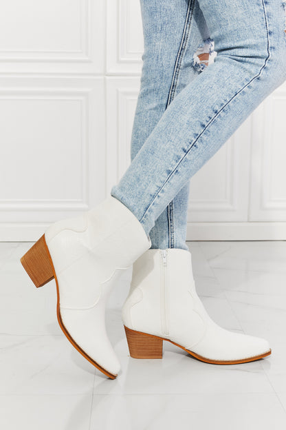 Watertower Town Western Ankle Boots in White