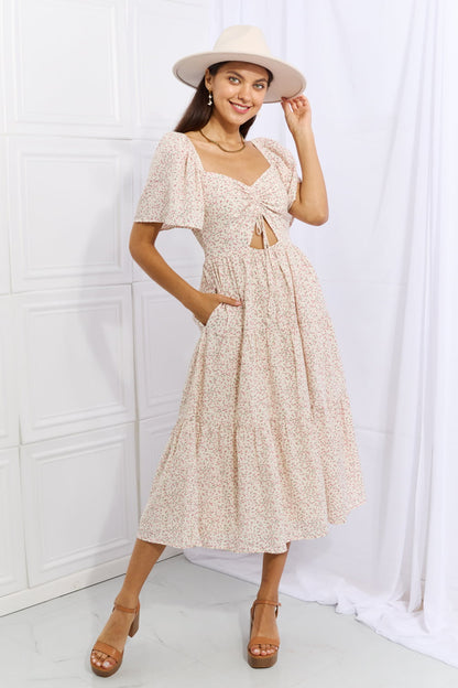 Let It Grow Floral Tiered Ruffle Midi Dress