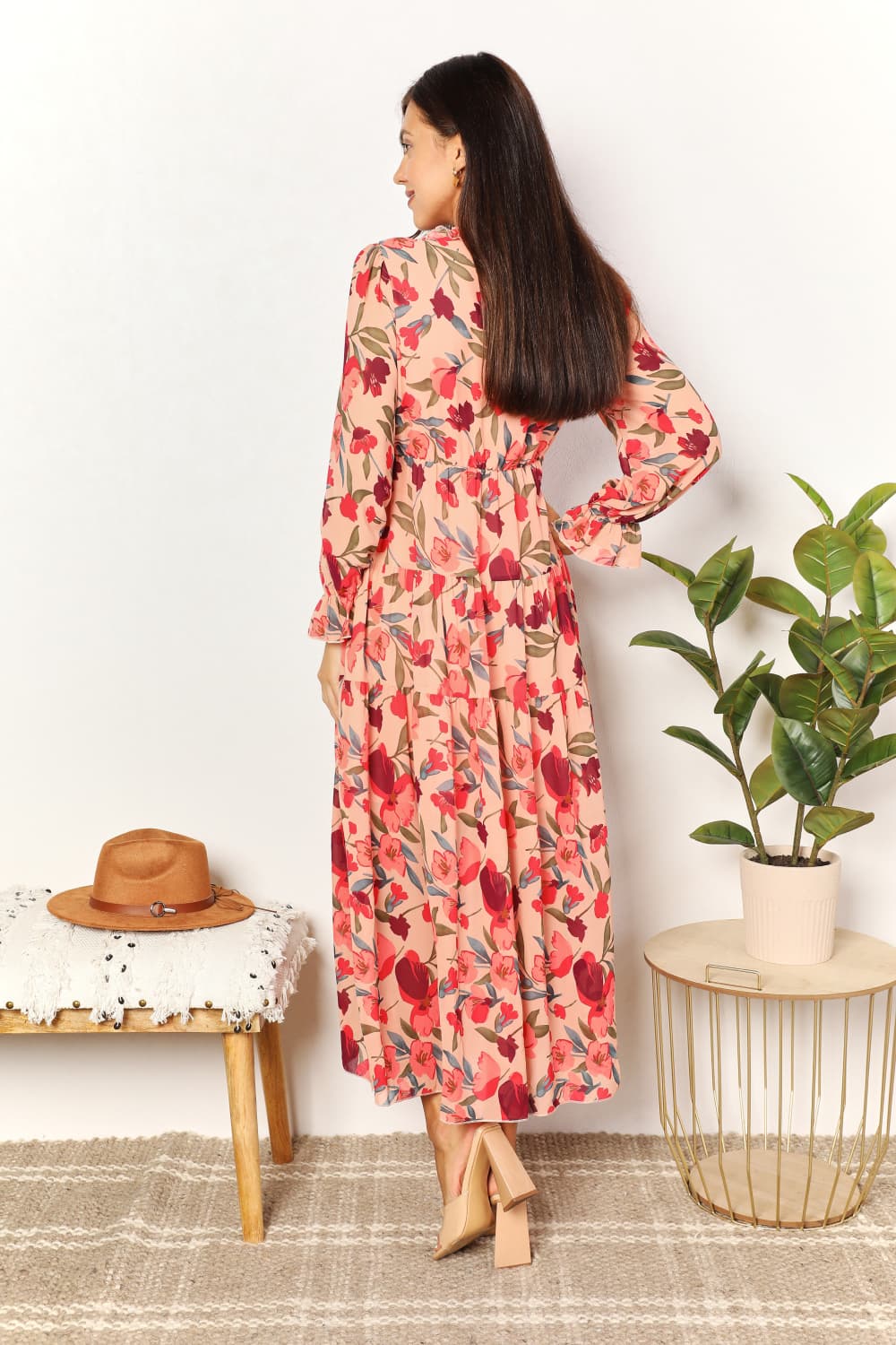 Floral Frill Maxi Dress