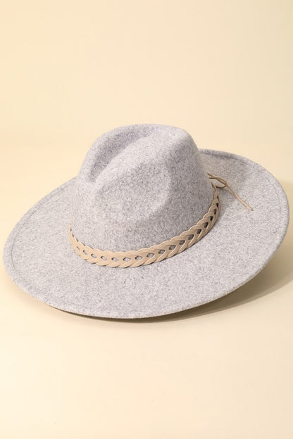 Woven Together Braided Strap Fedora