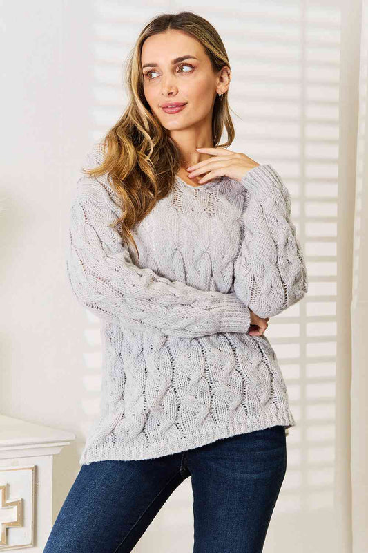 Bizzy Woven Cable-Knit Sweater